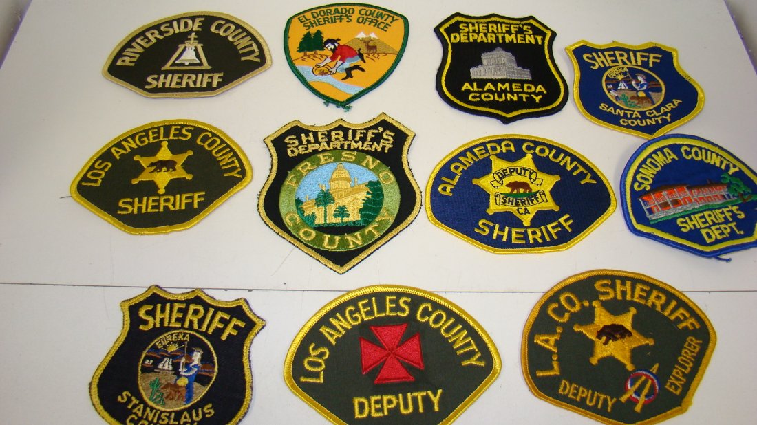 10 VARIOUS CALIF COUNTY SHERIFF'S PATCHES (1 of 7)