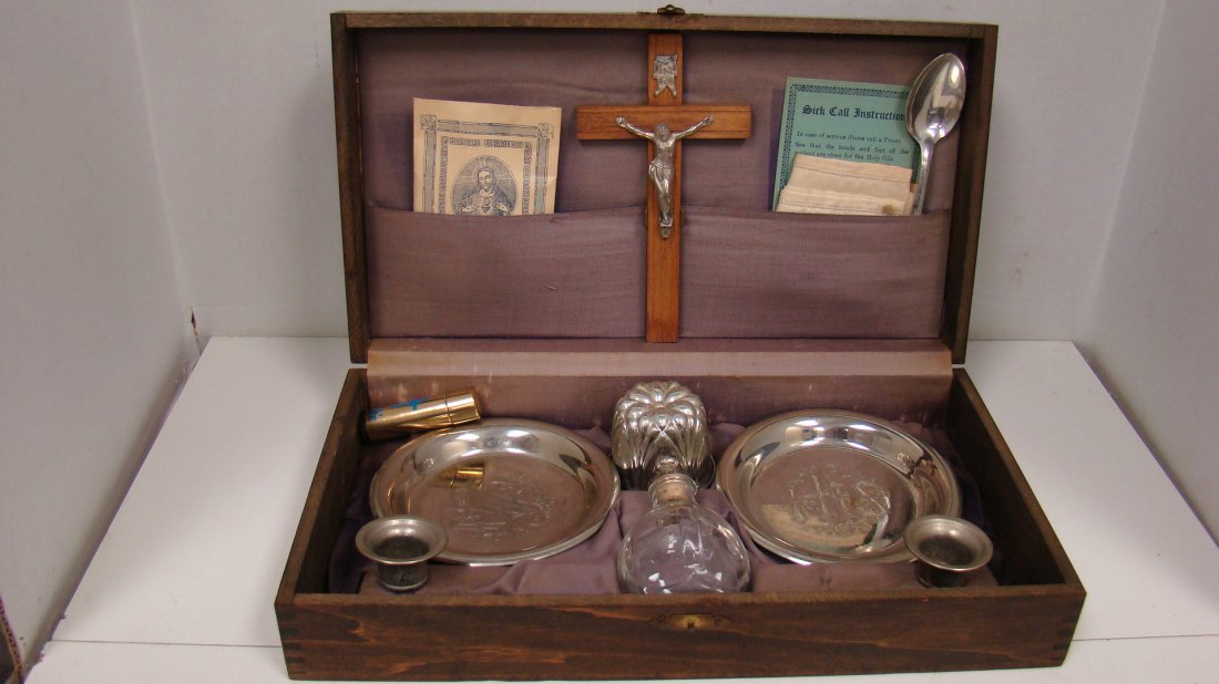 ANTIQUE CATHOLIC LAST RITES KIT (1 of 6)