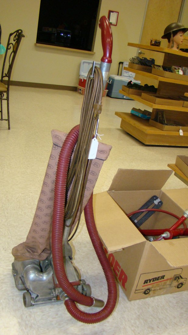 OLDER KIRBY VACUUM & BOX OF ATTACHMENTS (1 of 6)