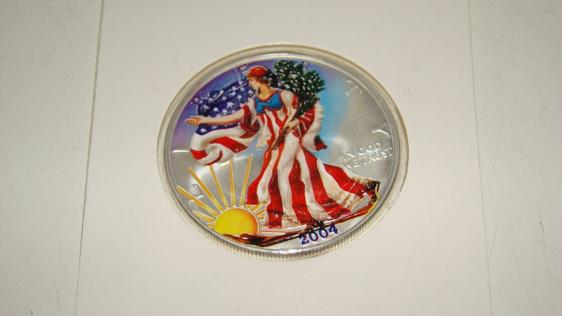 2004 US COLORIZED SILVER PROOF DOLLAR (1 of 2)