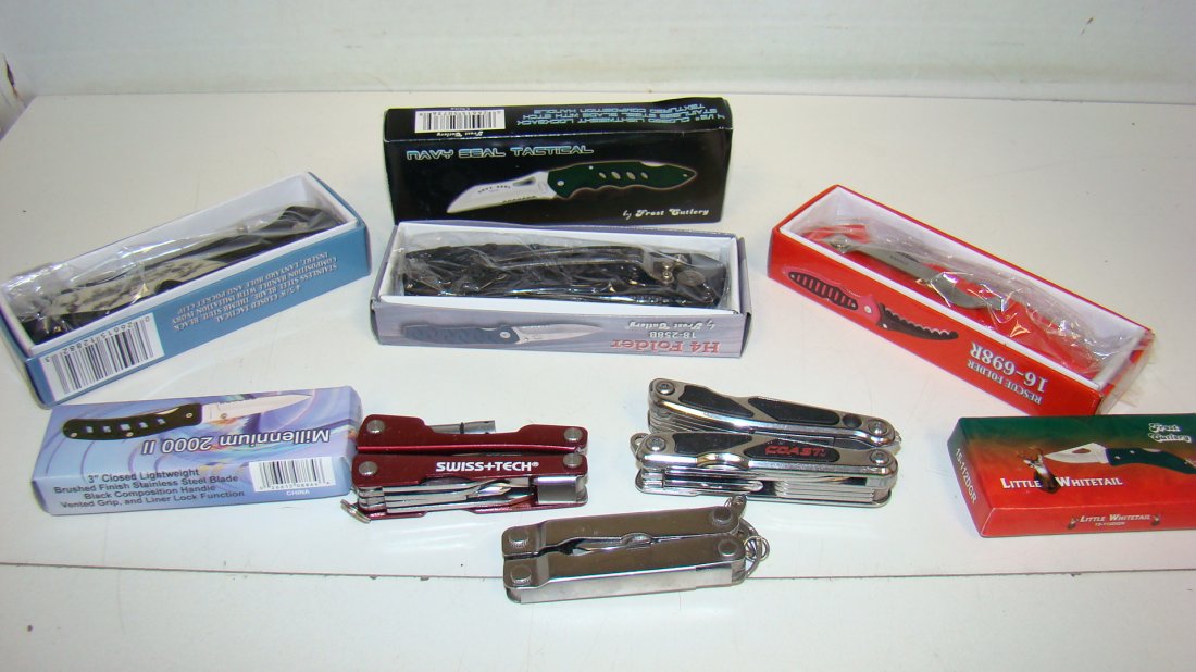 6 NIB FROST KNIVES & 3 MULTI-TOOLS (1 of 6)