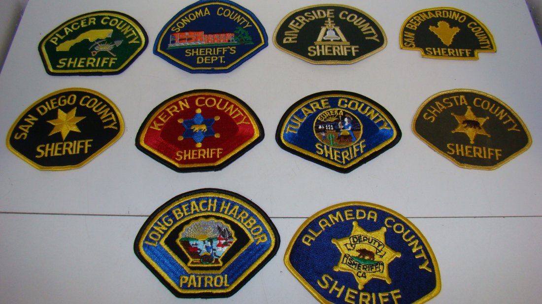10 VARIOUS CA COUNTY SHERIFF PATCHES (1 of 6)