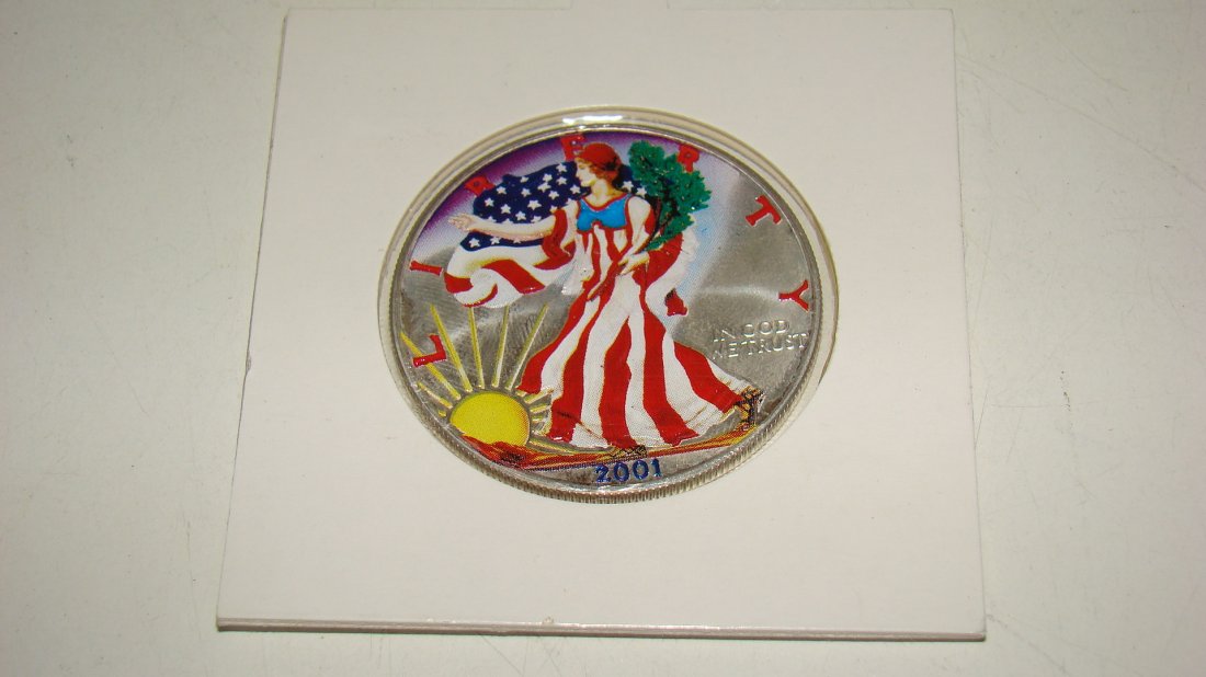 2001 US COLORIZED SILVER DOLLAR (1 of 2)