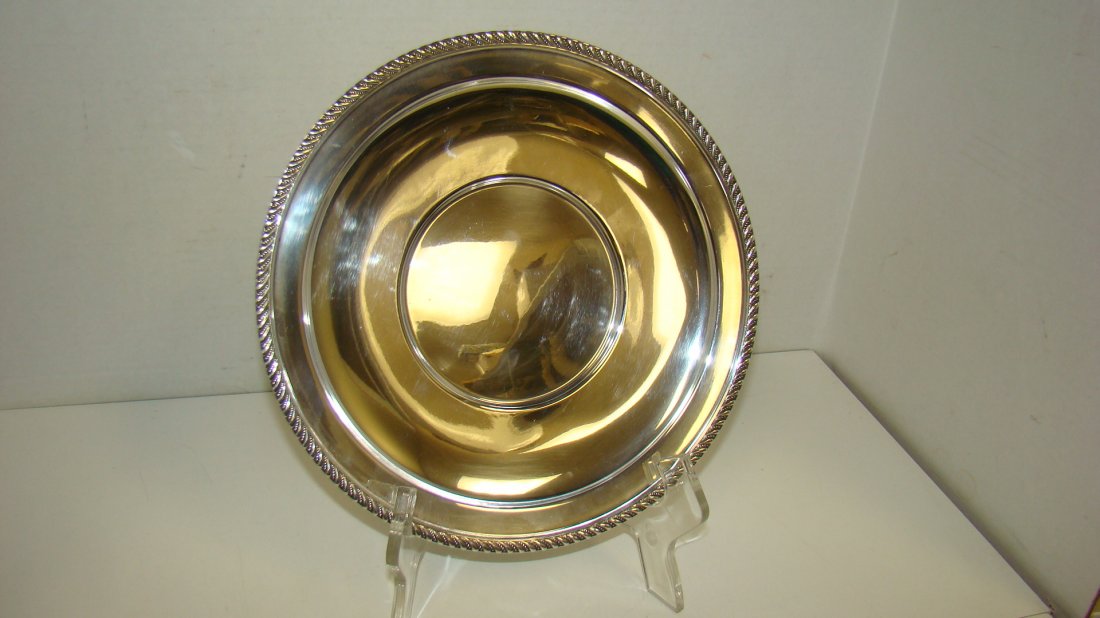 PS & CO 9.5'' ROUND STERLING TRAY (1 of 9)