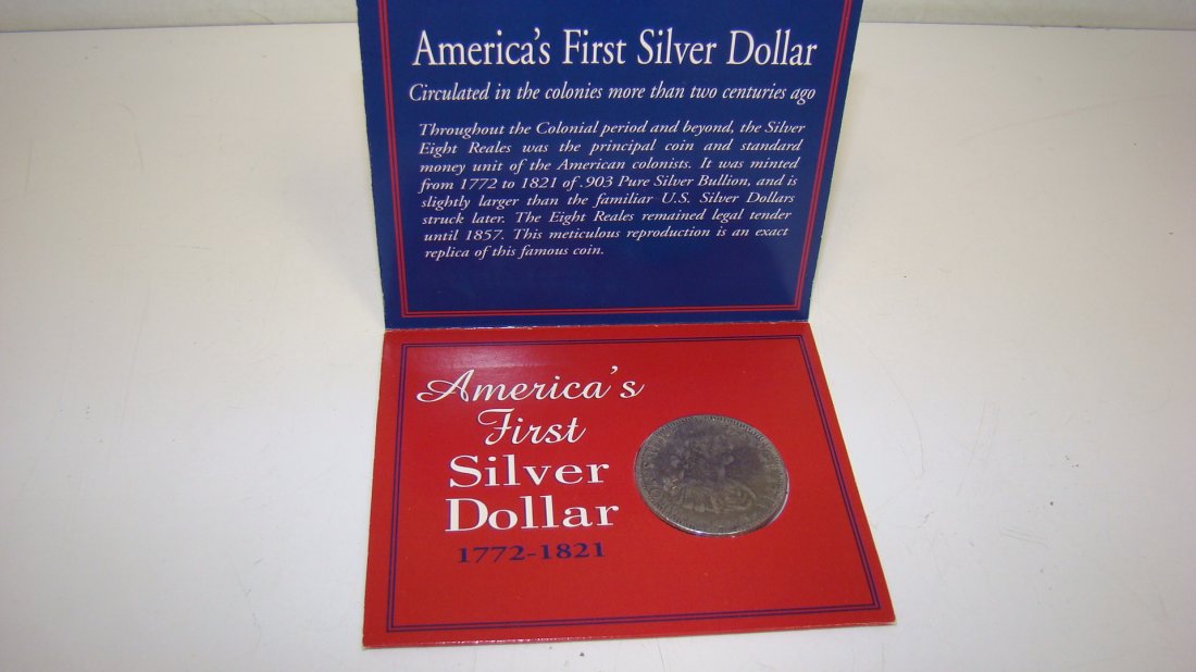AMERICA'S FIRST SILVER DOLLAR: 1793 SILVER DOLLAR - CAROLUS IIII DEI GRATIA - IN COLIN PACKAGE WITH HISTORY