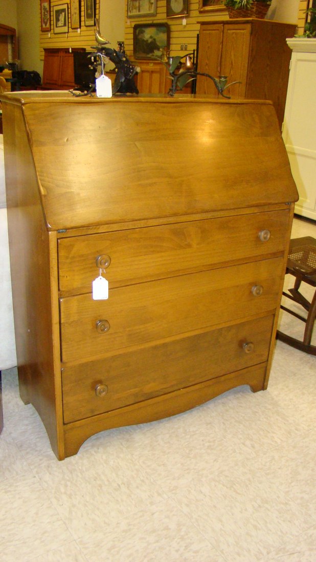 VINTAGE MAPLE DROP FRONT DESK (1 of 5)
