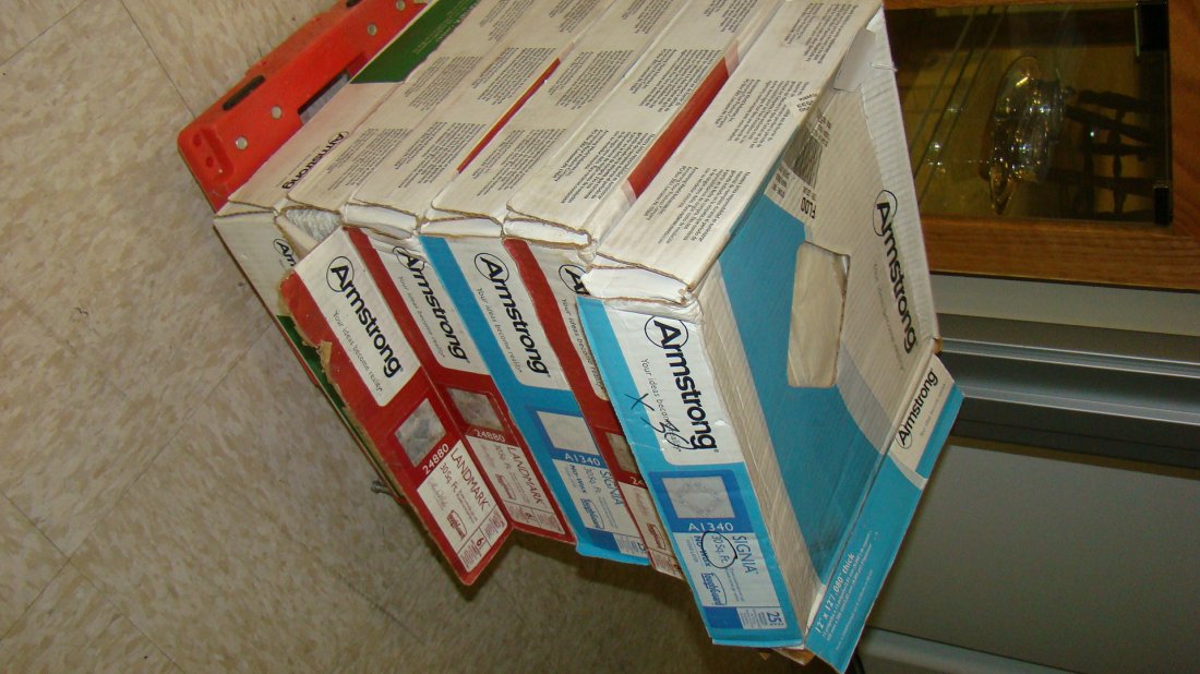 6 BOXES ARMSTRONG TOUGH GUARD LINOLEUM TILES (1 of 2)