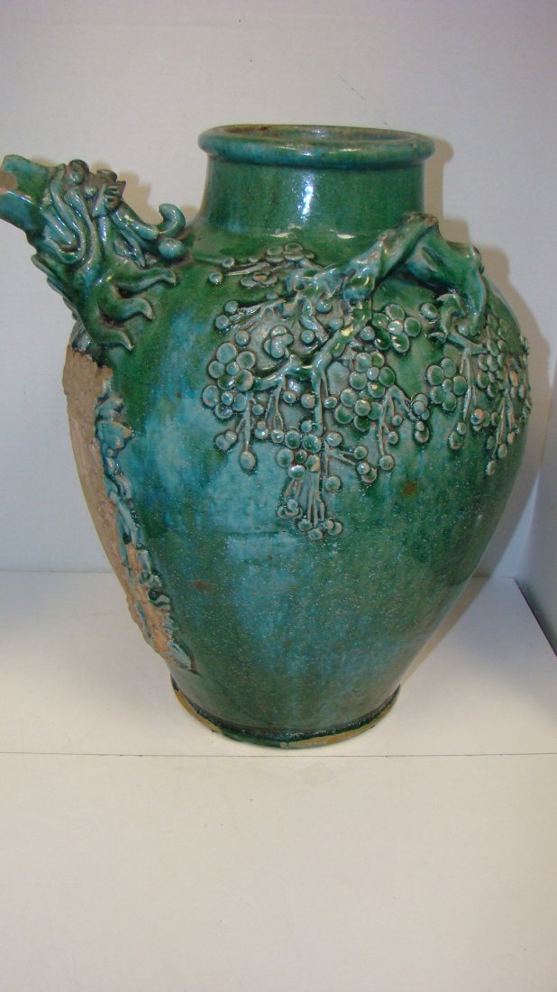 VERY OLD CHINESE POTTERY PITCHER AS-IS (1 of 8)