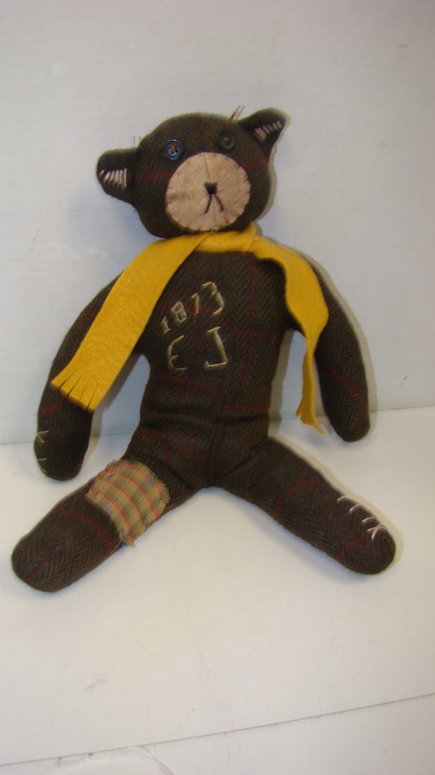 HOME MADE FABRIC TEDDY DATED 1873 (1 of 5)