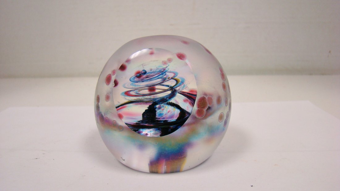 ART GLASS PAPERWEIGHT MARKED S.P. (1 of 8)