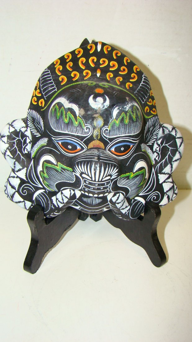 SMALL PAPER MACHE WALL MASK FROM NEPAL (1 of 5)