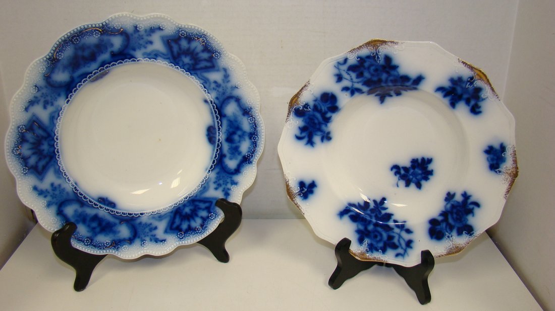 2 ANTIQUE EUROPEAN FLOW BLUE BOWLS (1 of 7)