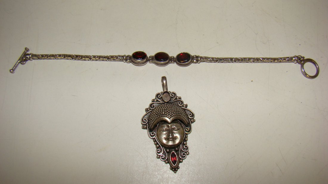 STERLING SUN GODDESS PENDANT & DESIGNER BRACELET (1 of 6)