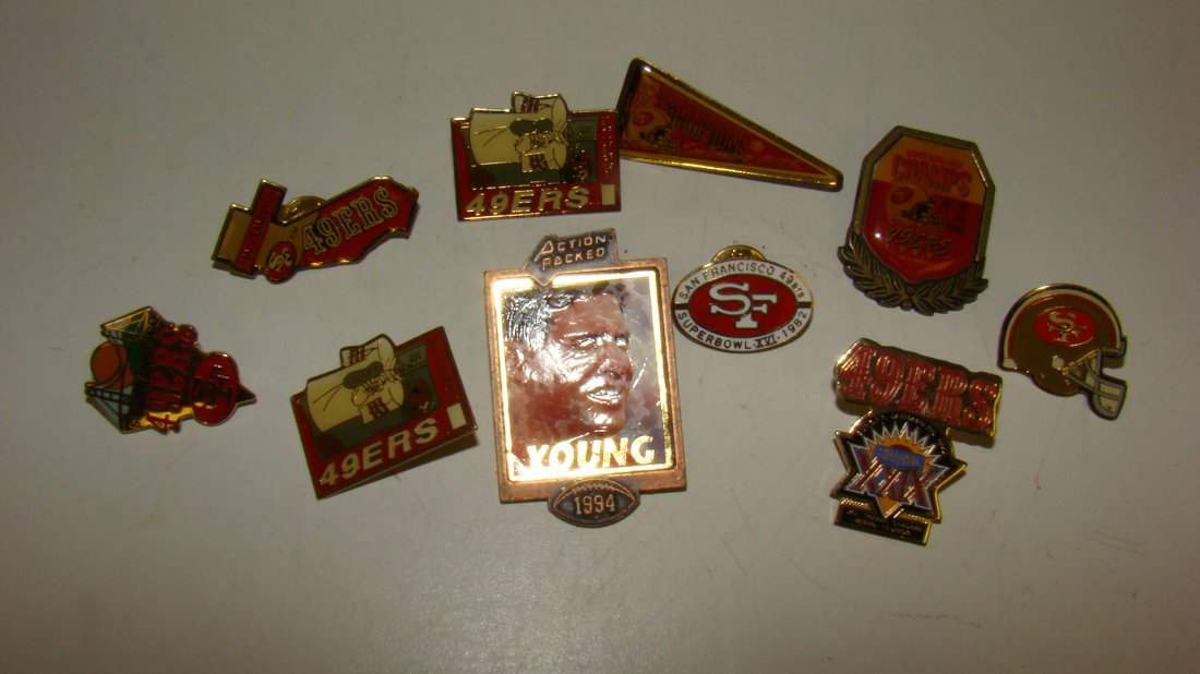 10 VARIOUS SF 49ER LAPEL PINS (1 of 6)