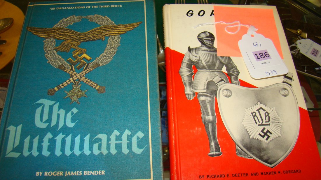 2 BOOKS ON THE THIRD REICH - NAZI: 1977 GORGETS OF THE THIRD REICH - BY RICHARD E. DEETER AND WARREN W. ODEGARD - HARD COVER - NO DUST JACKET - OUTSIDE COVER HAS SOME DISCOLORATION AND IS WORN ON BOTTOM BINDING - INSIDE COVER IS SLIGHT