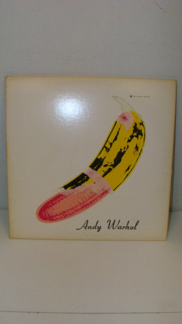 ''ANDY WARHOL'' RECORD BY THE VELVET UNDERGROUND: VINTAGE COLLECTIBLE RECORD ALBUM - ANDY WARHOL - THE VELVET UNDERGROUND AND NICO - PRODUCED BY ANDY WARHOL - STEREO V6-5008 - MGM RECORDS - THE BANANA ON FRONT COVER IS PARTIALLY PEELED - COVER IS SLI