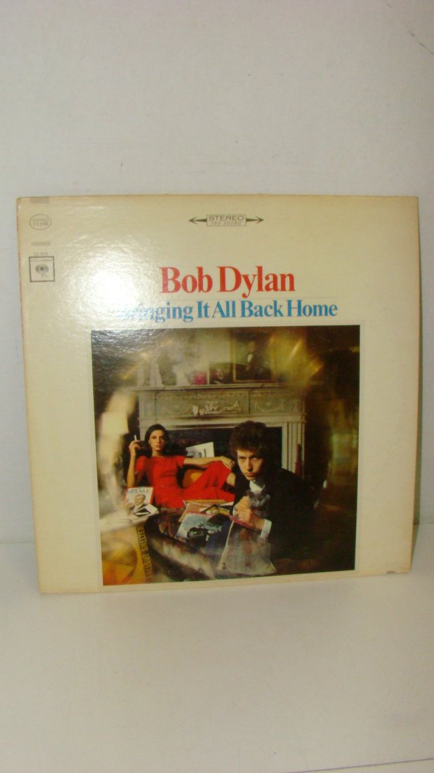 1965 BOB DYLAN ''BRINGING IT ALL BACK HOME ALBUM: 1965 BOB DYLAN'S ''BRINGING IT ALL BACK HOME'' RECORD ALBUM - STEREO 360 SOUND - COLUMBIA RECORDS - STEREO CS 9128 - COVER IS TORN ON CORNER AND SLIGHTLY DISCOLORED - THIS ALBUM CAME FROM A SMOKERS HO