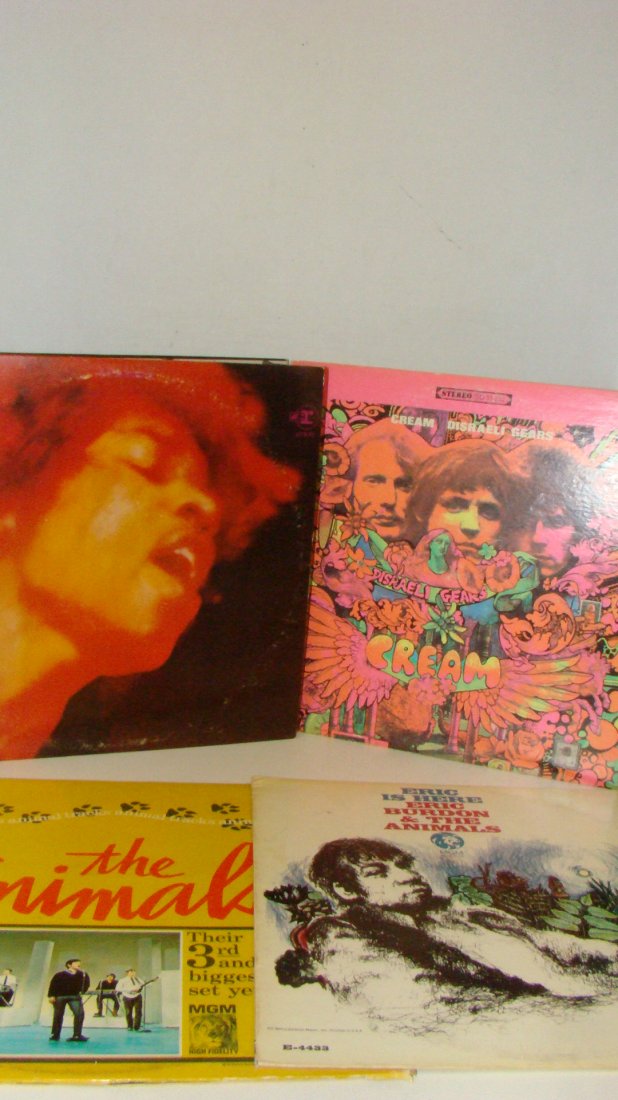 4 VINTAGE RECORD ALBUMS: 4 VARIOUS VINTAGE RECORD ALBUMS - ELECTRIC LADYLAND THE JIMI HENDRIX EXPERIENCE - DOUBLE RECORD SET - STEREO 6307 - 6307 - REPRISE RECORDS - COVER SHOWS SOME WEAR - CEAM DISRAELI GEARS - PSYCHEDITIONE