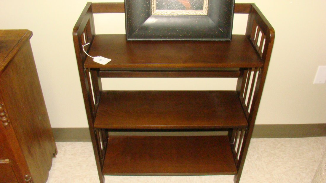 DARK COLOR FOLDING 3 SHELF BOOKCASE (1 of 2)