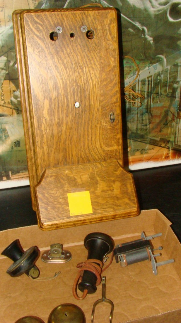 ANTIQUE OAK WALL CRANK TELEPHONE PROJECT (1 of 9)