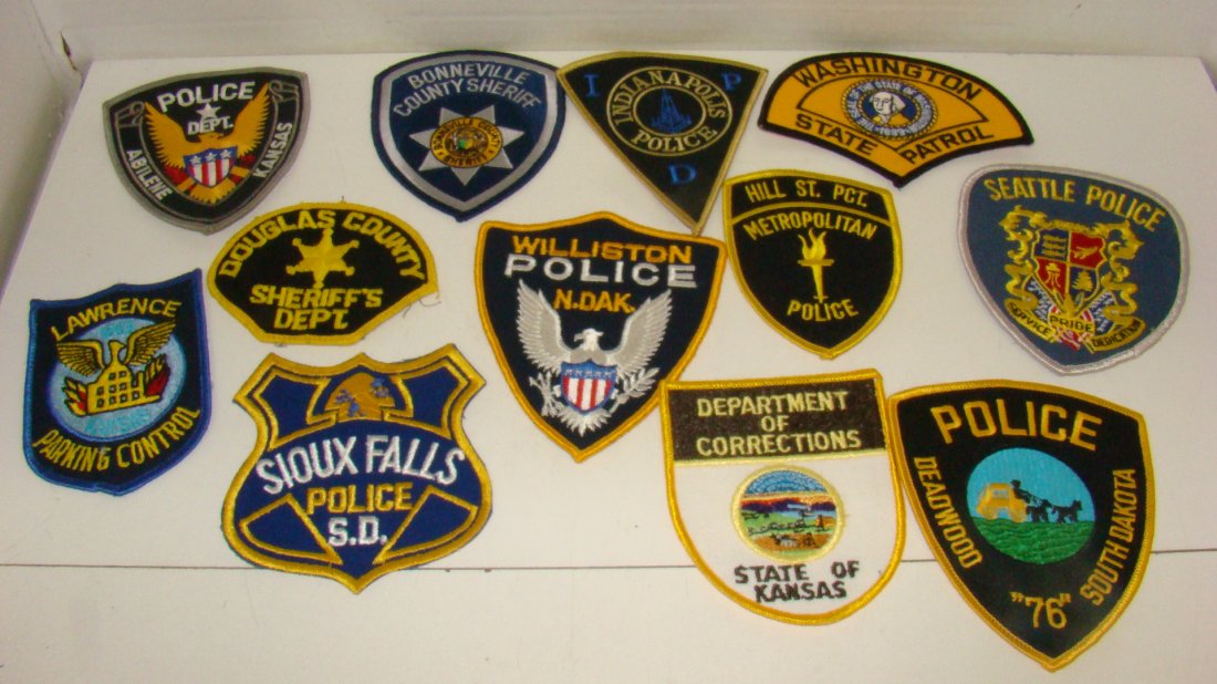 12 VARIOUS US LAW ENFORCEMENT PATCHES (1 of 1)