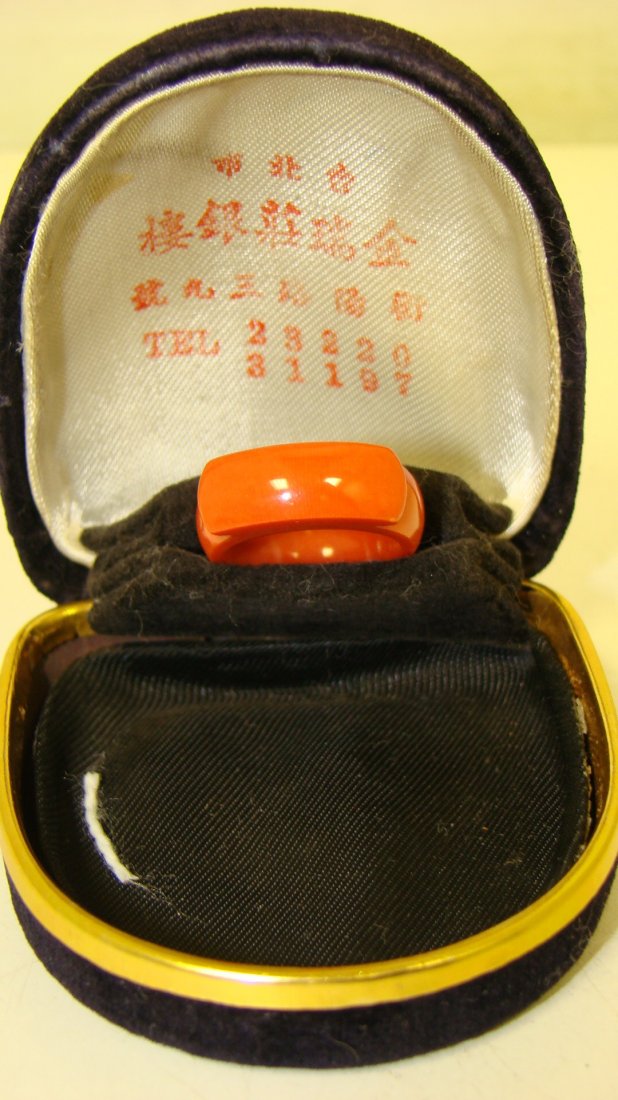 CARVED CORAL RING - SOLID PIECE (1 of 6)