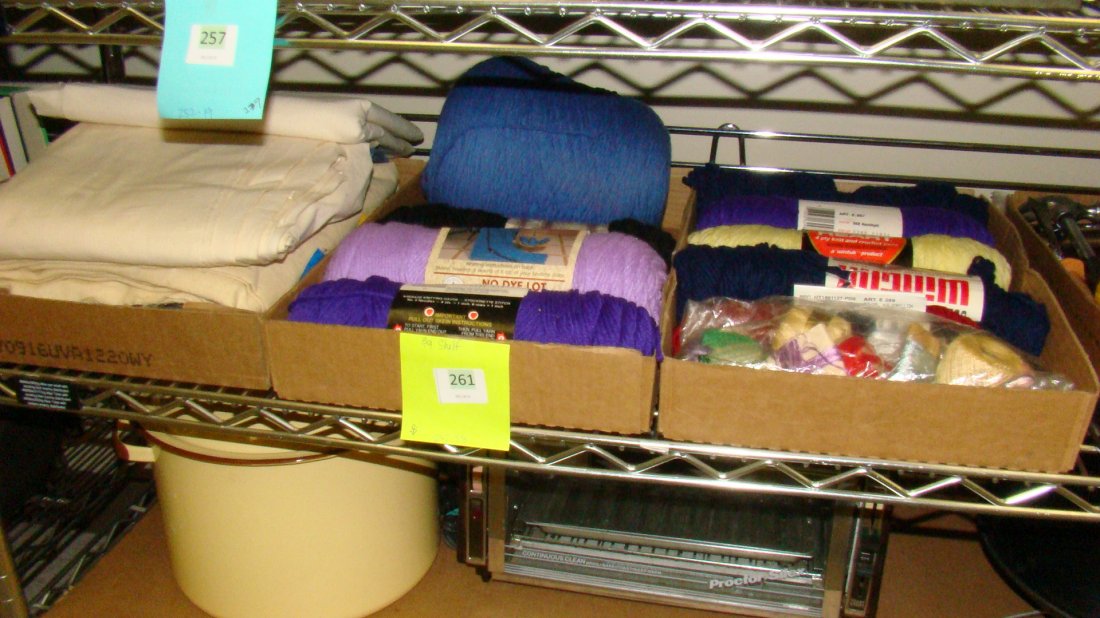 3 BOXES-VARIOUS YARN AND FABRIC (1 of 3)