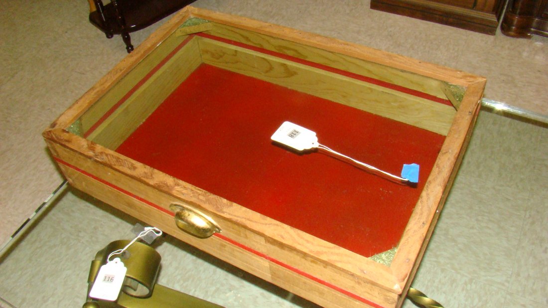 TABLE/COUNTER TOP DISPLAY CASE - OAK AND GLASS (1 of 3)