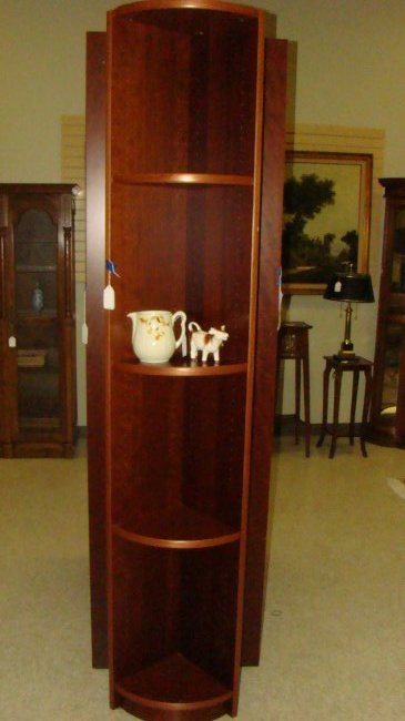 OAK COLOR 4 SHELF CORNER CABINET (1 of 2)