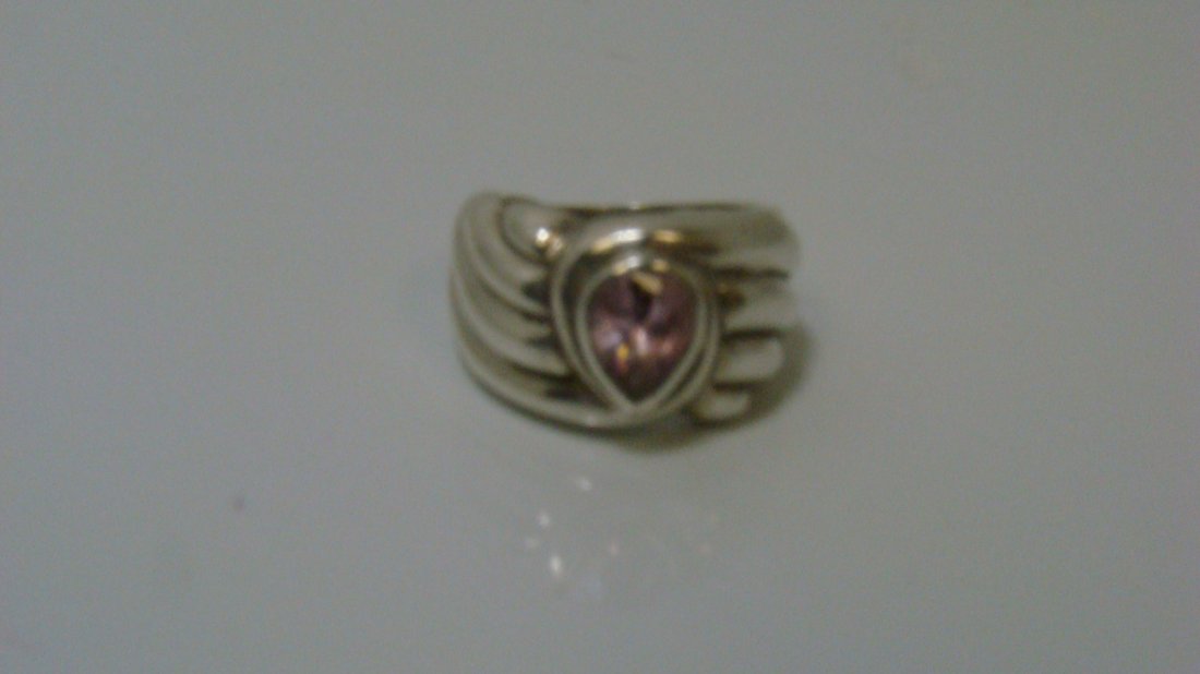 925 SILVER & PINK TOPAZ RING (1 of 5)