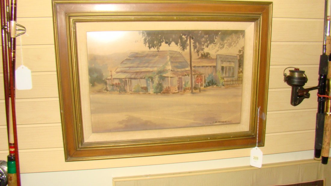 1947 FRAMED WATERCOLOR SIGNED G. BUTCHER (1 of 3)