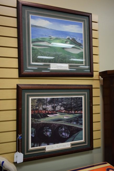 TWO CUSTOM FRAMED GOLF PRINTS (1 of 5)