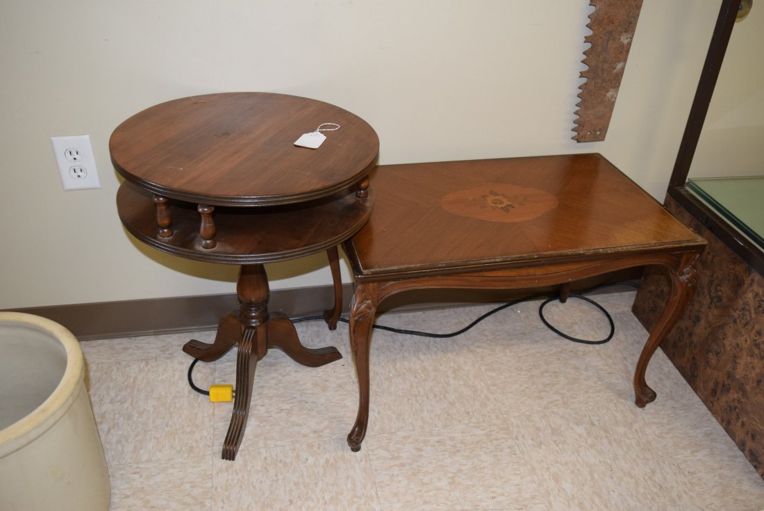2 SMALL ANTIQUE WOOD TABLES (1 of 2)