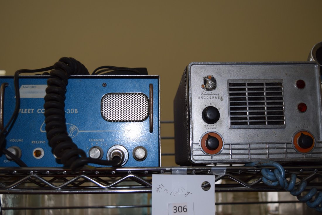 3 VINGAGE HAM RADIOS: 3 VINGAGE HAM RADIOS- FLEET COUIER - 30B, VIKING MESSENGER - INCLUDES TRANSITOR MICROPHONE, COBRA 23 CHANNEL CAM 88 TRANCEIVER - ALL POWER ON - AS IS