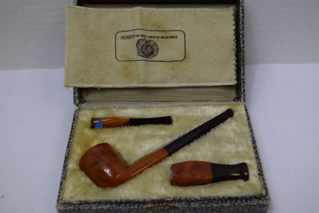 BRIAR BURL SMOKING PIPE IN ORIGINAL CASE (1 of 8)