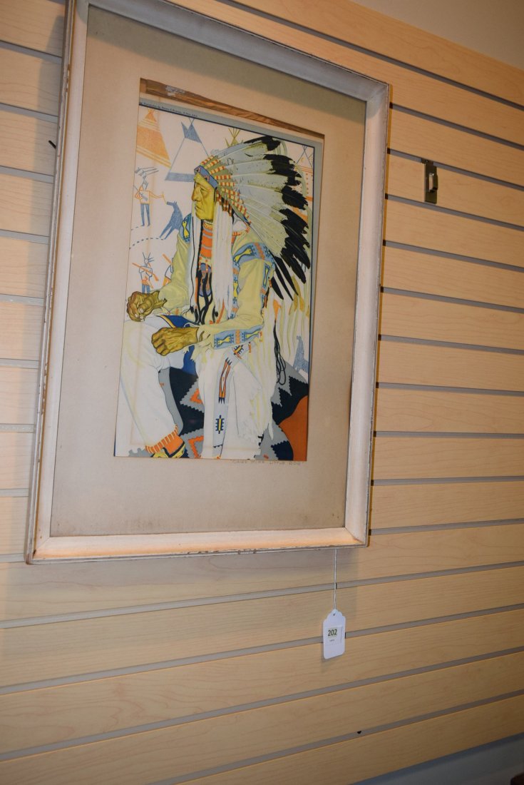 FRAMED PRINT OF CHIEF MIKE LITTLE DOG (1 of 4)