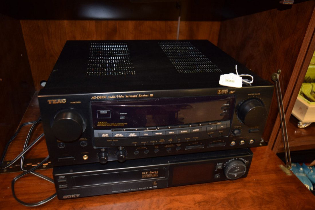 TEAC STEREO RECEIVER AND SONY VCR (1 of 3)