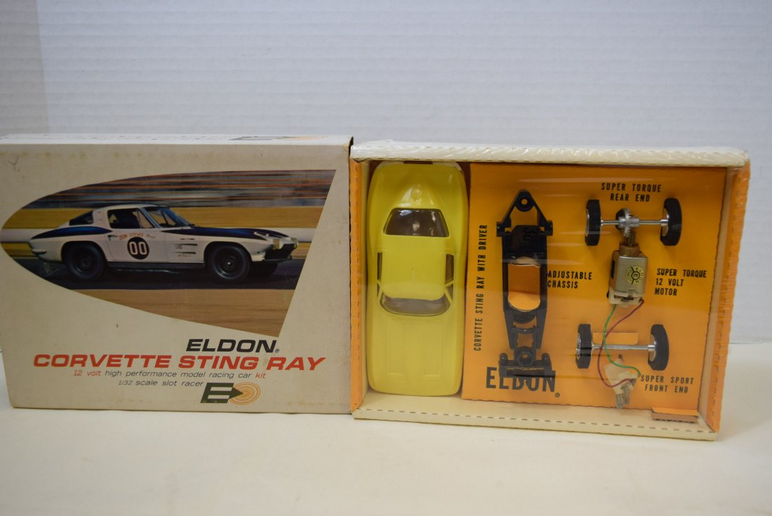 RARE ELDON YELLOW CORVETTE STING RAY SLOT CAR RACE (1 of 4)