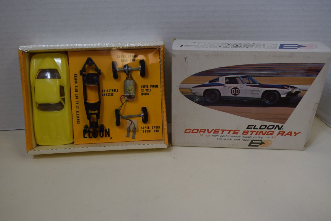 ELDON YELLOW CORVETTE STING RAY SLOT CAR RACER - N (1 of 7)