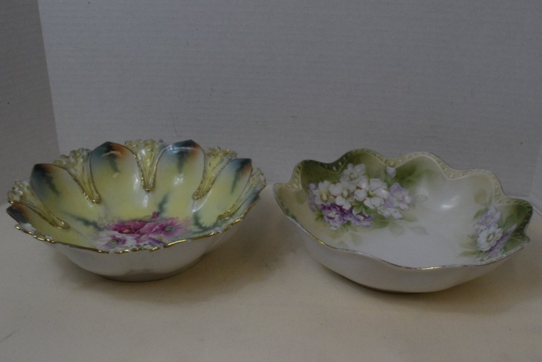 2 RS PRUSSIA BOWL-GREEN-GOLD ACCENTS (1 of 9)