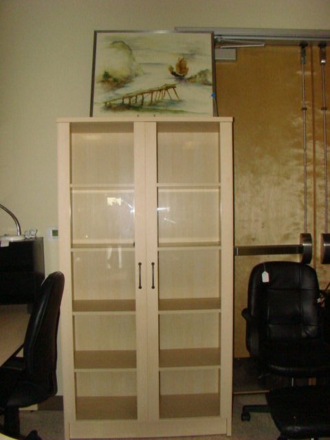 BLOND WOOD BOOKCASE - MATCHES OFFICE GROUP (1 of 2)