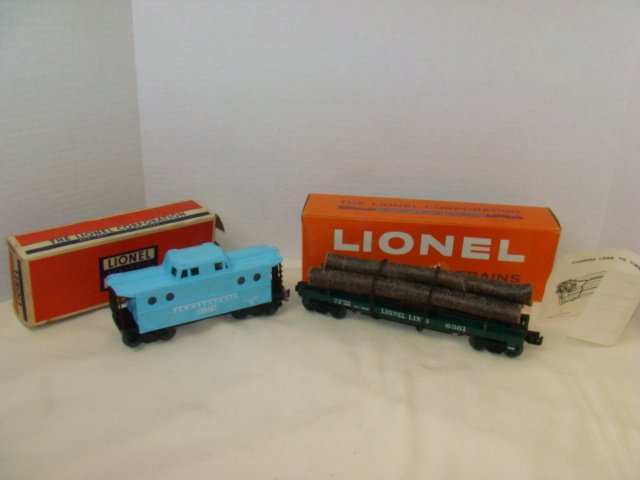 LIONEL LOG CAR & BLUE TENDER-NIB (1 of 6)