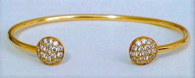 18k Yellow Gold DIAMOND BANGLE / BRACELET (1 of 4)