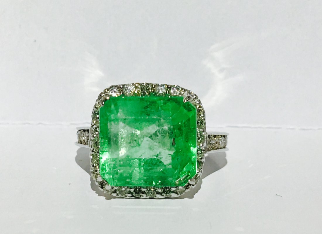 6.00 Carat Emerald and Diamond Ring in 14K Gold (1 of 6)