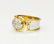18K Two Tone Vintage Diamond Ring - 2