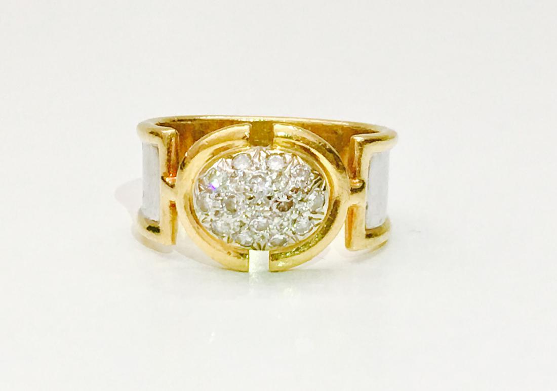 18K Two Tone Vintage Diamond Ring (1 of 5)