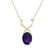 14K Gold 35 carat Amethyst & Diamond Pendant / NECKLACE
