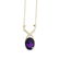14K Gold 35 carat Amethyst & Diamond Pendant / NECKLACE - 2