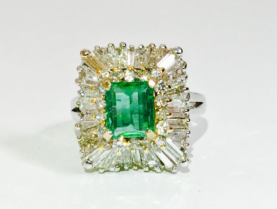 14K, High Quality Colombian Emerald and Diamond Ring (1 of 5)