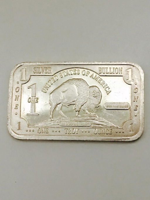 1 Troy Ounce Bullion 999 Silver Bar 1 Troy Ounce Bullion 999 Silver Bar